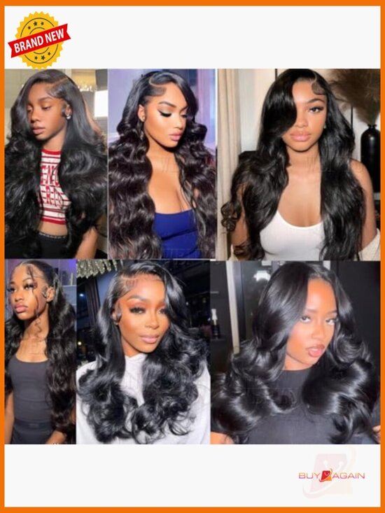 28 Inch Body Wave Lace Front Wig Human Hair Pre Plucked Transparent 13x4 Lace main image 5